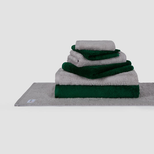 Toalhas de algodão e cinza e azul – luxuosas, sustentáveis e ultra macias para banho da Momo Cotton