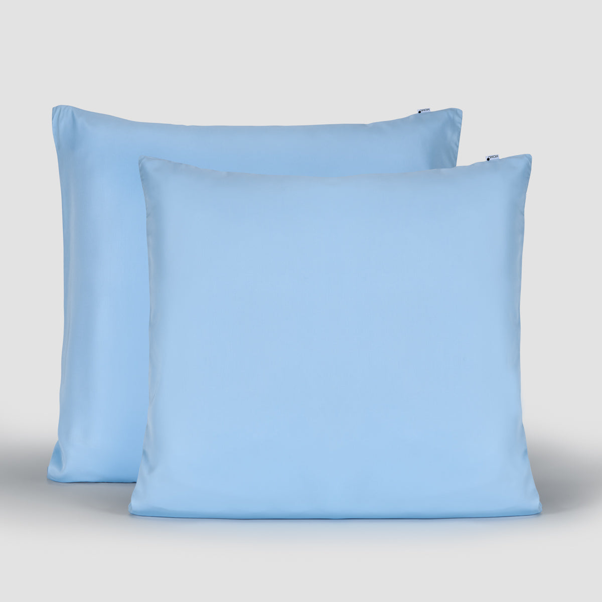 Fronha 100% bambu Momo Cotton cor azul bébé 80x80 cm – toque ultra macio e acabamento acetinado, sustentável e respirável